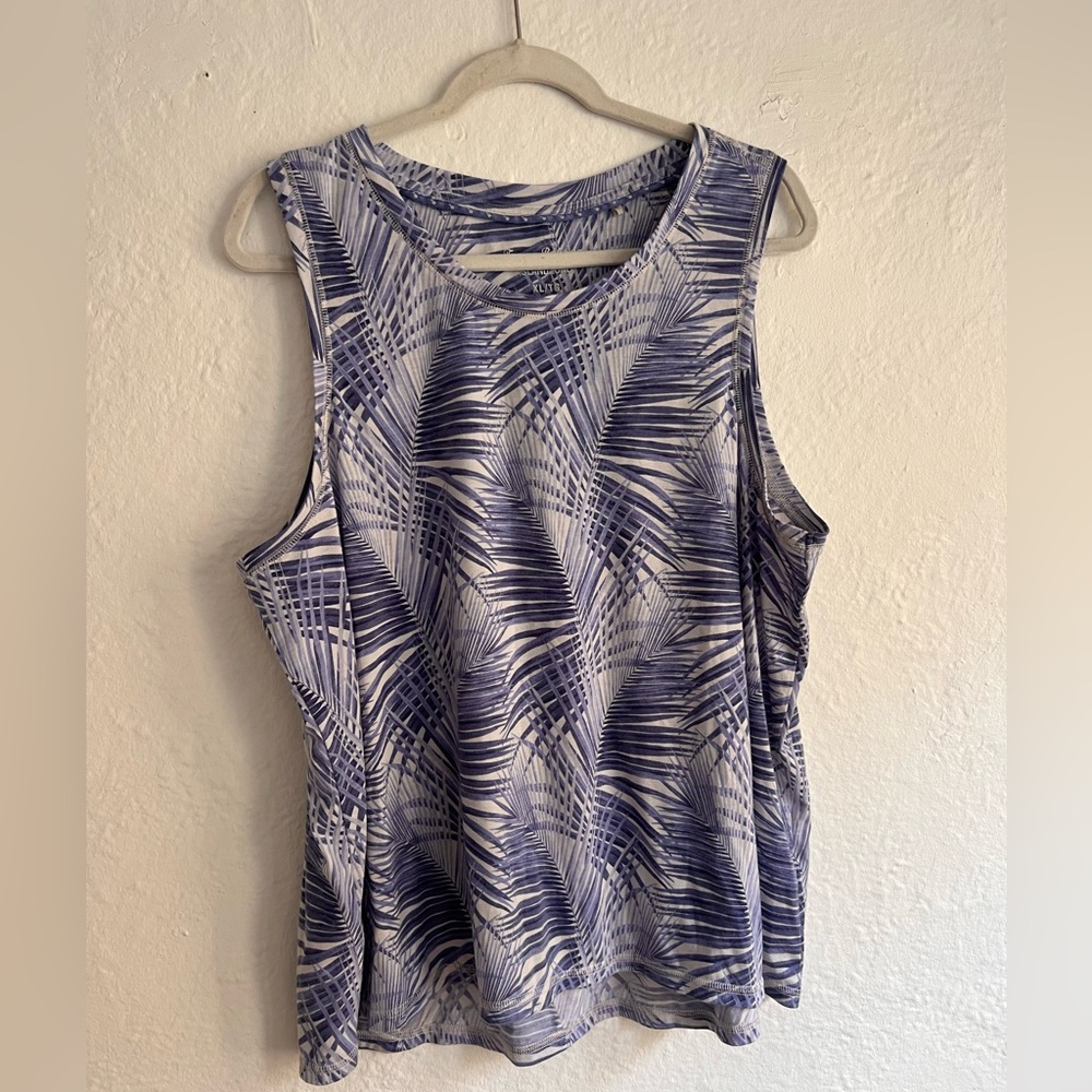 Tommy Bahama Blue & White Palm-Print Tank